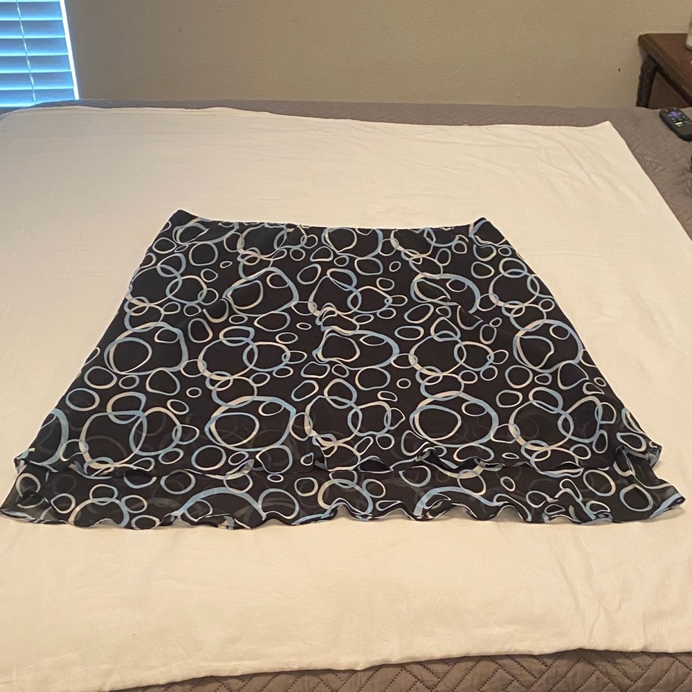 George Black and Blue Patterned Mini Skirt